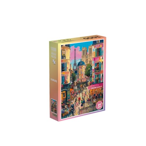 1000 Piece Puzzle for Adults, XURLEQ Charming Paris Puzzle, Fun Hard Challenging Jigsaw Puzzles for Family Game Night, Gift for Birthday, Home Decor, Premium Matte Finish, 27.56 x 19.68 Inches by XURLEQ - Used condition - Image 7