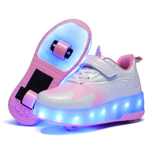 ENEN Chaussure a Roulette, Chaussures a roulettes Retractable Garçons Basket Roulette pour Enfant...