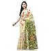 dB DESH BIDESH Women`s Resham Dhakai Jamdani Cotton Handloom Saree Aam Kolka Design Jamdani Saree(White Green)