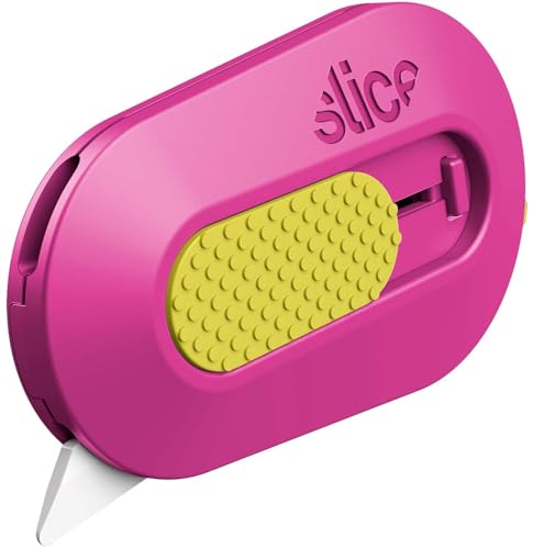Slice Mini Box Cutter | Manual Retracting | Safe Ceramic Box Cutter Lasting 11x Longer than Metal | Box Opener | 1 Pack | Fuchsia