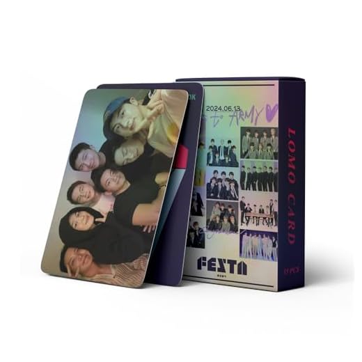sunlelekz Kpop Bangtan Boys Festa 2024 Photocards Lomo Card Laser Version INS Transparent Photo cards for Army Gifts Collection (Laser Version)