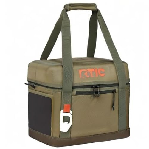 RTIC 28 Can Everyday Cooler, Soft Sided Portable Insulated Cooling for Lunch, Beach, Drink, Beverage, Travel, Camping, Picnic, for Men and Women, Olive