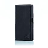 32nd Classic Series - Real Leather Book Wallet Case Cover for Sony Xperia X Compact, Real Leather Design with Card Slot, Magnetic Closure and Built in Stand - Black