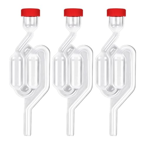 ZUWIJEQ 3 PCS Tubes Barboteur Fermentation, Barboteur Fermentation avec Bouchons, Airlock Bubbler Transparent pour Brassage de Bière,Vin,Fermentation de Cornichons et Choucroute,Durable et Non-Toxique