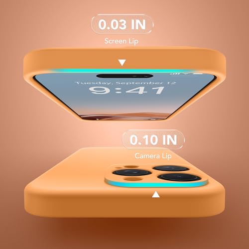 Image of Magnetic for iPhone 13 Pro Max Case, Compatible with MagSafe, [Full Camera Protection] [Screen Protector] Silicone Shockproof Protective Phone Case for iPhone 13 Pro Max 6.7 inch, Cantaloupe
