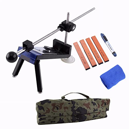 Knife Sharpener Fix-Angle Knife Sharpening System Non-Slip Knife Sharpening Frame Professional Knife Polishing Grinding Tool With 4 Whetstone #TOP9