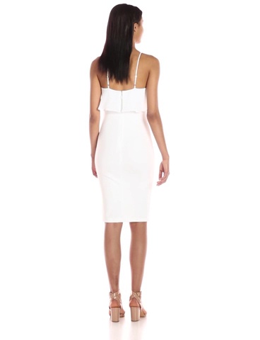 Amazon.com: BCBGeneration Women's Lace Ruffle Sheath Dress, Optic White, 4  : Clothing, Shoes & Jewelry