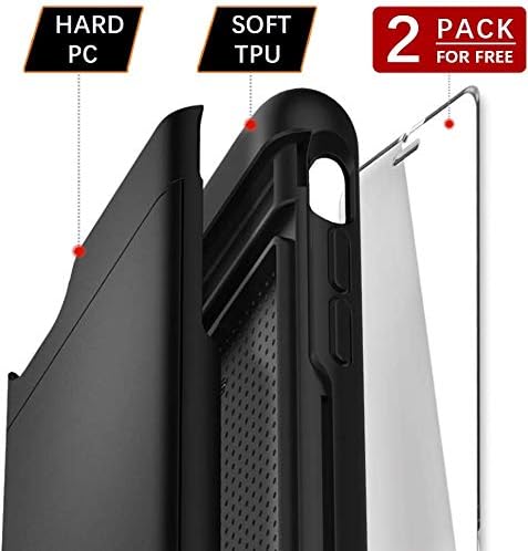 iPhone 11 Pro Case with Card Holder SUPBEC i Phone Wallet Case Cover with Shockproof Silicone TPU + Anti-Scratch Hard PC - Full Protective-2019-5.8"-Black