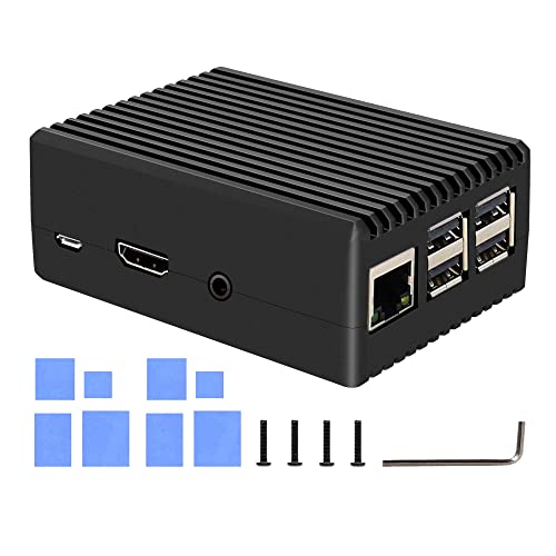 Geekworm Raspberry Pi 3 - Carcasa de aleación de aluminio (P252) para Pi 3 Modelo B+