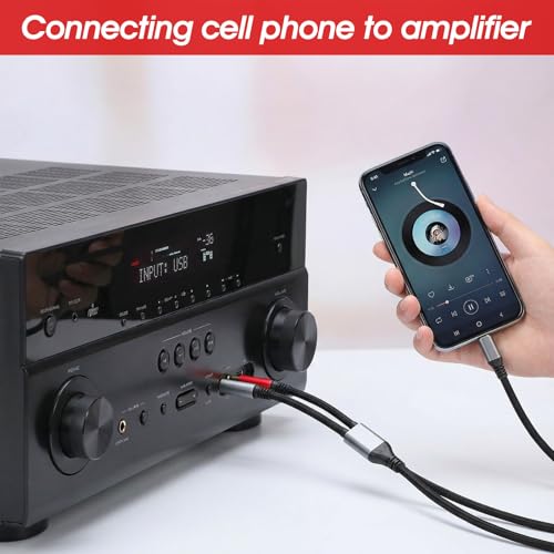 Cable USB C a audio 1/4 pulg y divisor TS de 4.9 pies miniatura 6