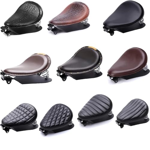 Asiento Bobber solo de cuero sintético con muelles para motos custom Sportster