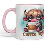 coffee highland park village Taza interior y asa de color de alta calidad de 325 ml hecha de cerámica duradera y brillante.