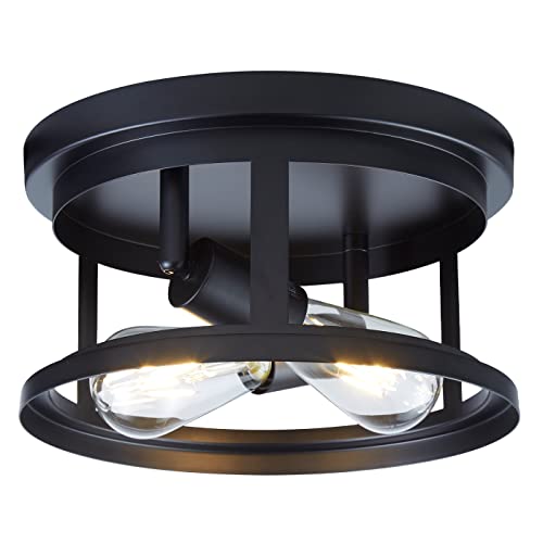 Hamilyeah Black Flush Mount Ceiling Light Fixture Round, Farmhouse Kitchen Lights Ceiling 2 Bulb, Industrial Hallway Close To Ceiling Light Fixture, Bedroom Lights For Ceiling #TOP6