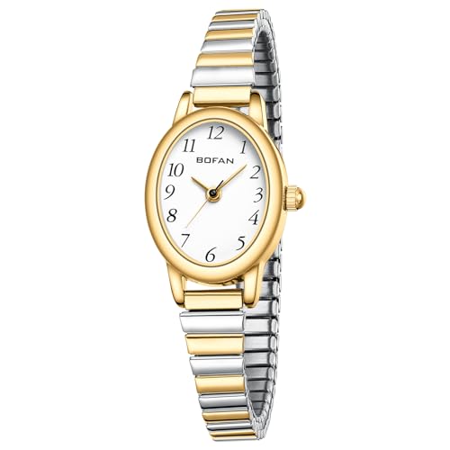 BOFAN Gold Women's Quartz Watch with Steel Band, Waterproof