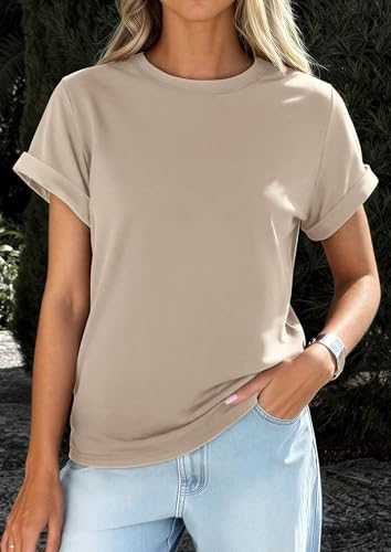 Image of PRETTYGARDEN Womens Summer Tops Short Sleeve Shirts