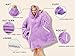 Kipswiza Oversized Wearable Blanket Hoodie for Women & Men, Cozy Sherpa Fleece Blankets Sweatshirt Lounging Pullover Birthday Gifts for Mom Sisters Girls Boys, Purple