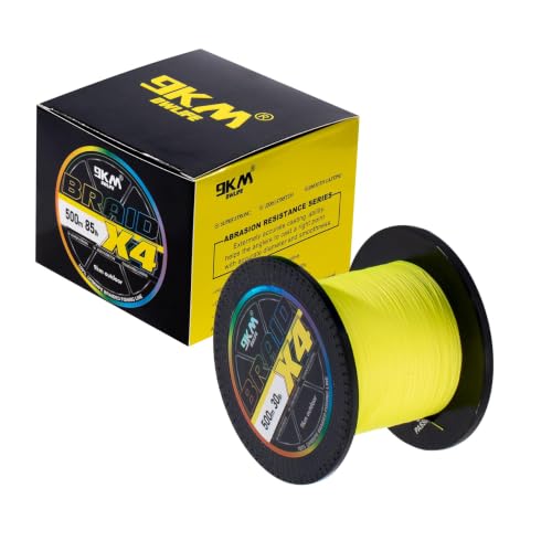 Image of 9KM DWLIFE Braided Fishing Line 8LB-120LB Dyneema Fishing Line, Zero Stretch & Anti-Bite Coating for Freshwater /Saltwater Fishing 4 /8 Strands