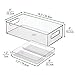 mDesign Stackable Kitchen Storage Organizer BPA Free Bin with Handle and Top Nesting Tray with Divided Compartments for Refrigerators, Freezers, Cabinets - 2 Pieces - Clear