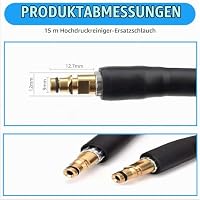 15m Hochdruckschlauch für Kärcher K2 K3 K4 K5 K7, 400 Bar (5800 PSI) mit Quick-Connect-Click-System, praktischer Verlängerungs- und Ersatzschlauch inkl. Aufbewahrungsgurt – Ansicht 2