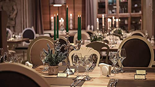 Hyoola H11138 12 Pack Tall Taper Candles - 12 Inch Hunter Green Dripless, Unscented Dinner Candle - Paraffin Wax thumb #4