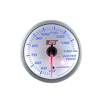 Amazon Co Jp オートゲージ 60f Sm ホワイトフェイス 水温計 ワーニング機能付 水温計６０ｓｍ白 車 バイク