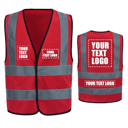 AYKRM Customization Logo Hi viz red Reflective Vest High Visibility red hi viz vis Executive Waistcoat L