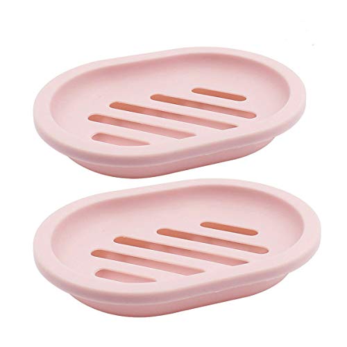 2Pack Fast Drying Clean Simple Plastic Anti-Moisture Bath Bathroom Soap Dish Dispenser Case