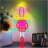 Panneau néon cool : le panneau néon a une forme pour unique qui a l'air cool ; ajoutez quelques points forts à votre décoration murale, des lumières éblouissantes et des couleurs riches rendent votre pièce ou votre magasin pour plus attrayant.