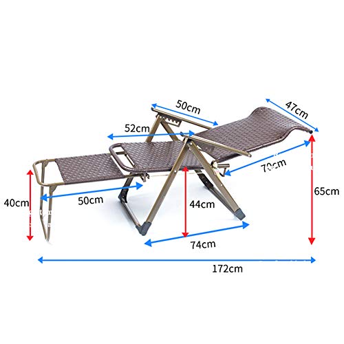 Guangming - Foldable Reclining Sun Lounger, Foldable Wicker Chair, Ideal For Patio Back Garden Camping Picnic Beach Relaxing Outdoor Comfortable Seat, Pumping Square Tube,A (Color : A) #TOP4
