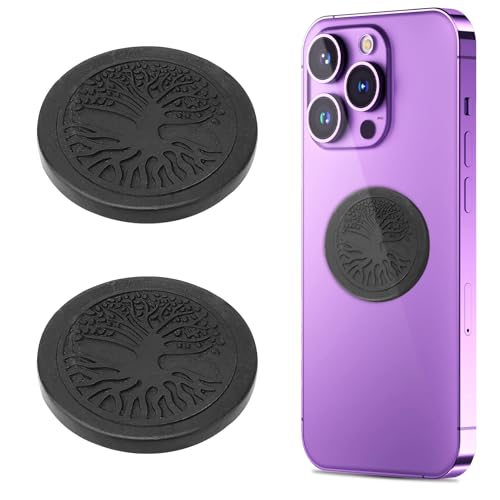 2 Pcs Shungite Neutralizer Sticker for Cell Phone 30 mm/ 1.18 Inch Shungite Stones Plate for Tablet Laptop Computer-Tree of Life