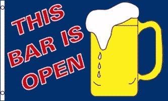 The Bar Is Open Beer Tent Pub Advertising Banner 5'x3' Flag