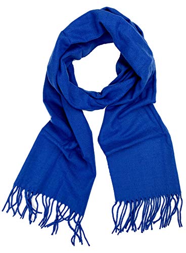 Plum Feathers Rich Solid Colors Cashmere Feel Winter Scarf Royal Blue #TOP1