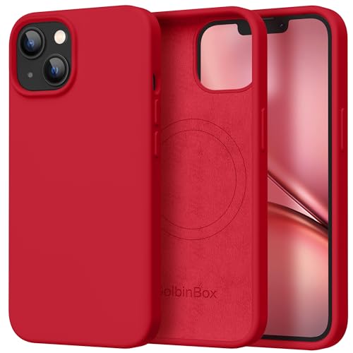Image of GolbinBox Magnetic for iPhone 13 /14 Case, Silicone Cover, Red