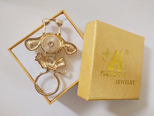 Image of Lovely Magnetic Reading Glasses Holder Clip Multi-Function Monkey Pin Brooch /Necklace (Rose Gold Brooch)