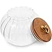 UKCOCO Pumpkin Glass Storage Jar with Airtight Bamboo Lid 800Ml Clear Food Canister for Candy Tea Grains and Kitchen Organization