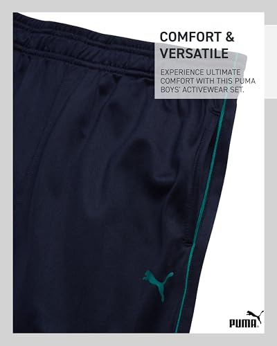 Image of PUMA Boys 3 Piece Active Tricot Jogset with T-Shirt (Sizes 8-16)
