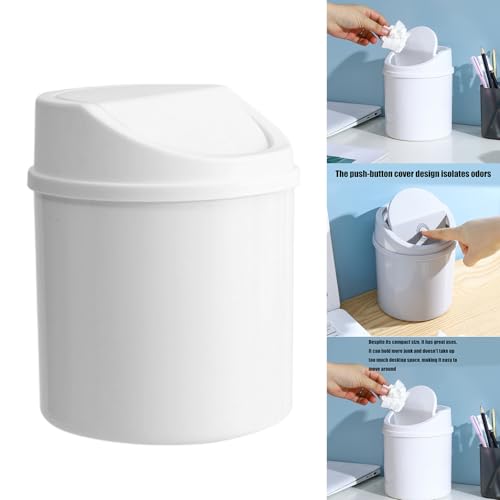 Minicascajo de basura con tapa basculante pequeño para mesa miniatura 2