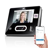 NGTeco Time Clock Cloud-Based with Tuch Screen, 4-in-1 Remote Control Time Clocks for Employees Small Business, Face/Fingerprint/Card/PIN, 2.4GHz&5GHz WiFi, Software & App, 10 IC Cards, 0 Monthly Fee