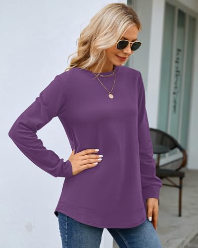 Image of MOLERANI Sweatshirts for Women Casual Long Sleeve Crewneck Shirt Tunic Tops | Pullovers, Soft Lightweight Warm Fabric, Loose Fit, Fall Winter Trendy Clothes, Daily Wear, Workout, Outdoor Outfits