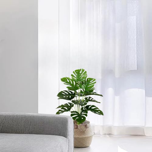 AIVORIUY Planta Artificial Palma con Maceta, Arbol Artificial Grande Plastico Hojas Realistas Decorativa para Interior y Exterior Hogar Salón Oficina Dormitorio (75cm Grande Monstera Verde) - imagen 4