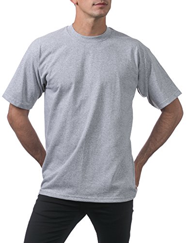 Pro Club Men's Heavyweight Cotton Short Sleeve Crew Neck T-Shirt, Heather Gray, Large3