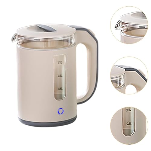 Tetera eléctrica de vidrio borosilicato 1.2L color albaricoque miniatura 2