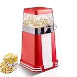 Hot Air Popcorn Popper, Popcorn Machine, 1200W, No Oil, Quick and Easy to Use, Make Delicious Popcorn in Minutes, Popcorn Maker Suitable for...