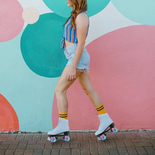 XUDREZ Women's SkyBlue Frosted Material Roller Skates, Classic Double-Row High-top for Beginner, Indoor Outdoor Use (US:8) by XUDREZ - Image 6