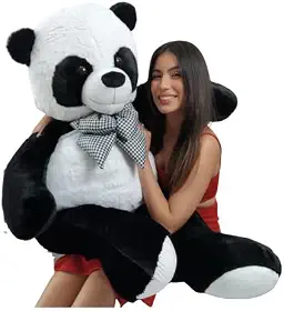 Urso Panda De Pelúcia Gigante 140cm Cheio Macio Hipoalergênico Com Fibra Siliconada Presente Decorativo (Grava)