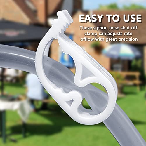 Rierdge 6 Pcs Plastic Tubing Clamps Adjustable Tube Clamp 0.118-0.236 Inch, 3-6 Mm Flow Control Hose Clamp Tube Laboratory Pinch Valve Syphon Pipe Clamp (White) #TOP6