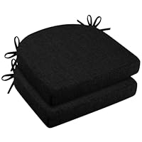 MeYuxg Stoelkussen, 40 x 40 x 5 cm, set van 2 zitkussens met bandjes, stoelkussen voor buiten, comfortabel, wasbaar, antislip, schuim met hoge dichtheid voor binnen en buiten, voor keuken, eetkamer