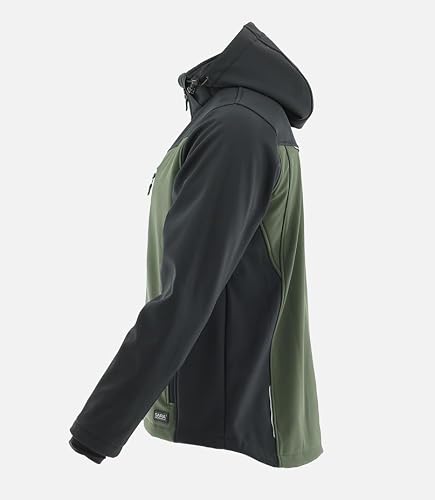 Gahibre- Veste Softshell imperméable mi-saison pour homme et femme avec capuche amovible, coupe-vent, respirante, confortable, légère et flexible. – vue 3