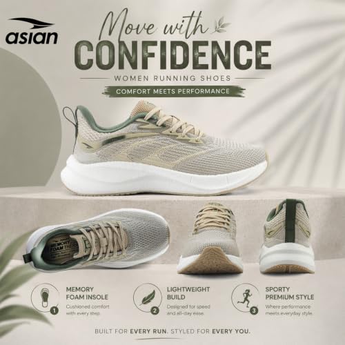 Image of ASIAN Hypercushion W-01 Women's Running & Walking Shoes | Ultra Soft Cushioning with Airflow | Lightweight Gym Sneakers for Girls & Women