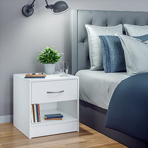 CASARIA 2X Nachttisch mit Schublade Weiß – Ansicht 5